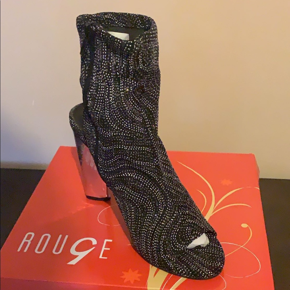 Black and Silver bootie Heels